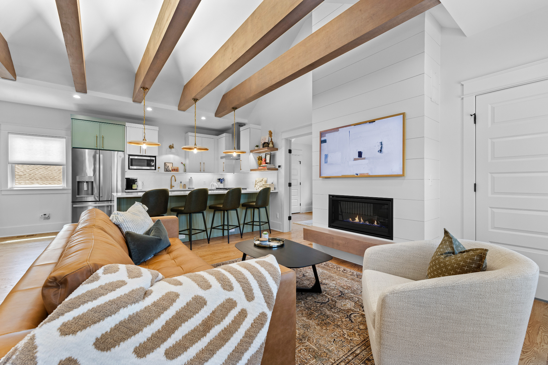 Bright, thoughtfully designed guest house interior — a Nashville short-term rental managed by Rest Easy Nashville